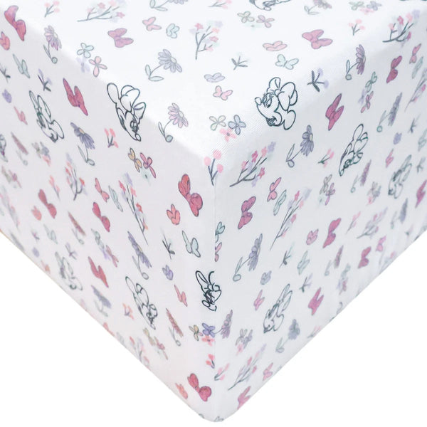 Copper Pearl Minnie Mouse's Bowquet Premium Crib Sheet